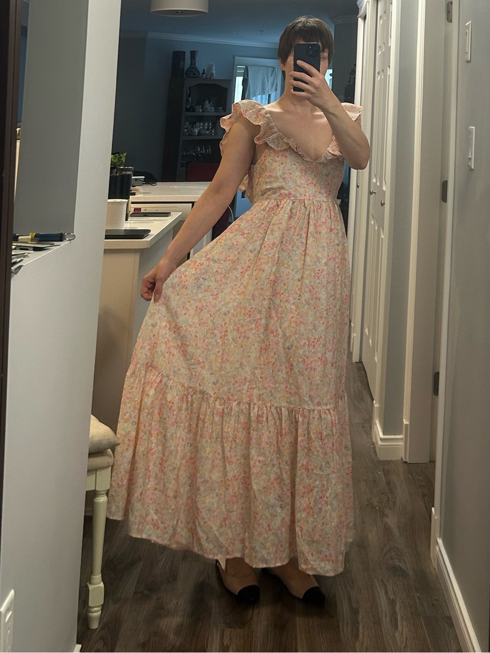 Floral Ruffle Maxi Dress - Picture 8 of 9